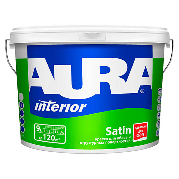 Краска Satin для обоев 9кг AURA/временно не заказываем